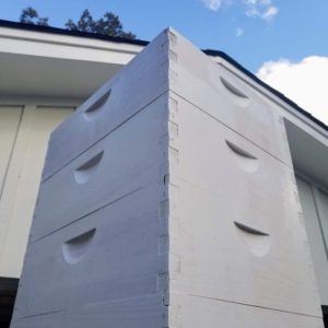Boxes with 1 coat of primer for bee hives