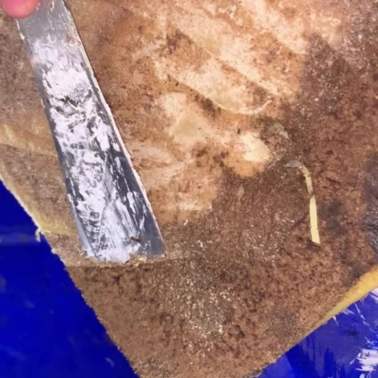 short video of removing crud from cooled wax