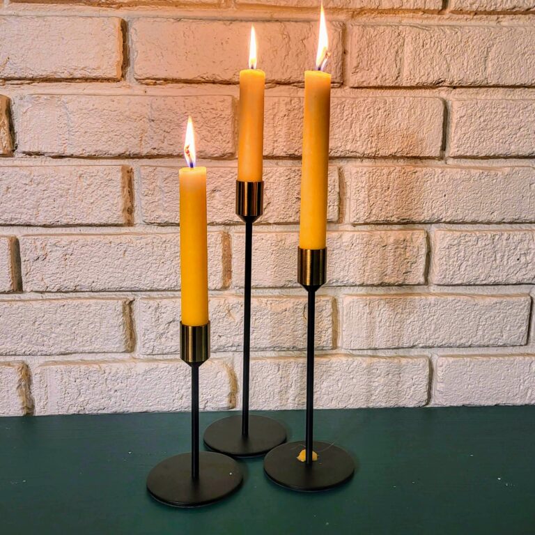 Beeswax Taper Candle Flame Holder Foxhound